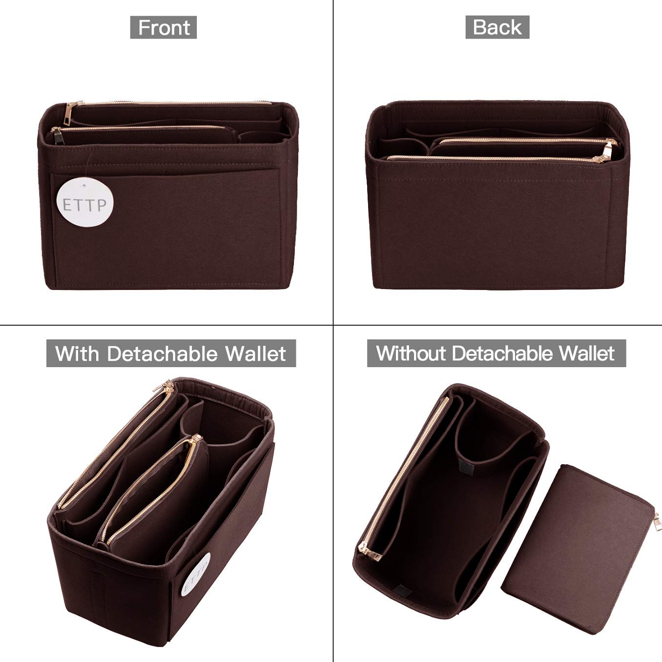 Felt Purse Organizer Insert for LV Speedy, Neverfull & Tote Bags - 5 Sizes Handbag Shaper & Storage Solution | Perfect for Travel, Work & Everyday Organization