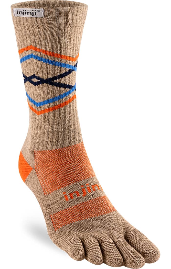 Injinji Trail Midweight Crew Socks - Moisture Wicking, Blister Prevention for Hiking, Running & Outdoor Activities