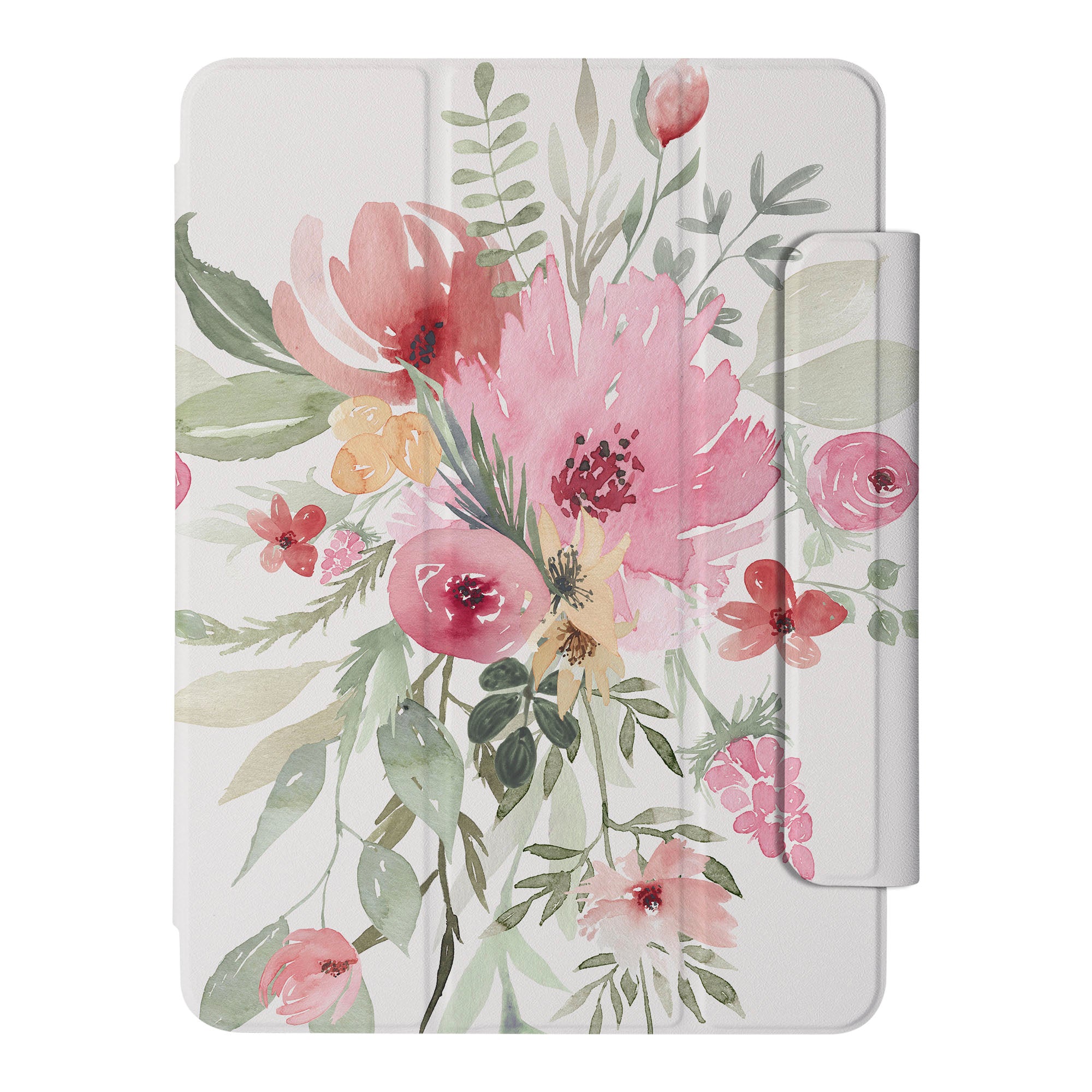 SlimFit iPad Case with Pink Flower Design - Lightweight Protective Cover for iPad Air/Pro, Perfect for Work, Travel & Everyday Use