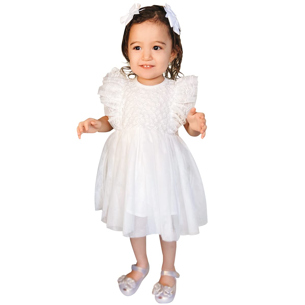 Curipeer Classic Baby Girl Christening Dress - Elegant Infant Baptism & Wedding Tulle Gown for Spring Summer | Perfect for Church Ceremonies, Christenings & Special Occasions
