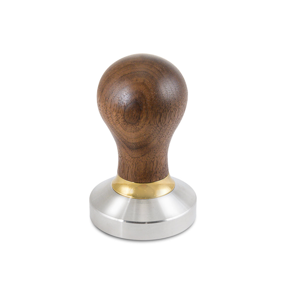 Professional Espresso Tamper with Walnut Wood Handle - Perfect for Baristas & Home Coffee Brewing - Ideal for Espresso Machines & Coffee Shops