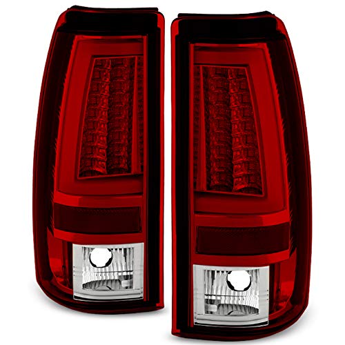 AKKON Red Clear V2 LED Tail Lights Brake Lamps Pair for 2003-2006 Chevy Silverado & 2005-2007 Silverado Hybrid Pickup Truck - Upgrade Your Truck's Style & Safety for Night Driving & Off-Road Adventures