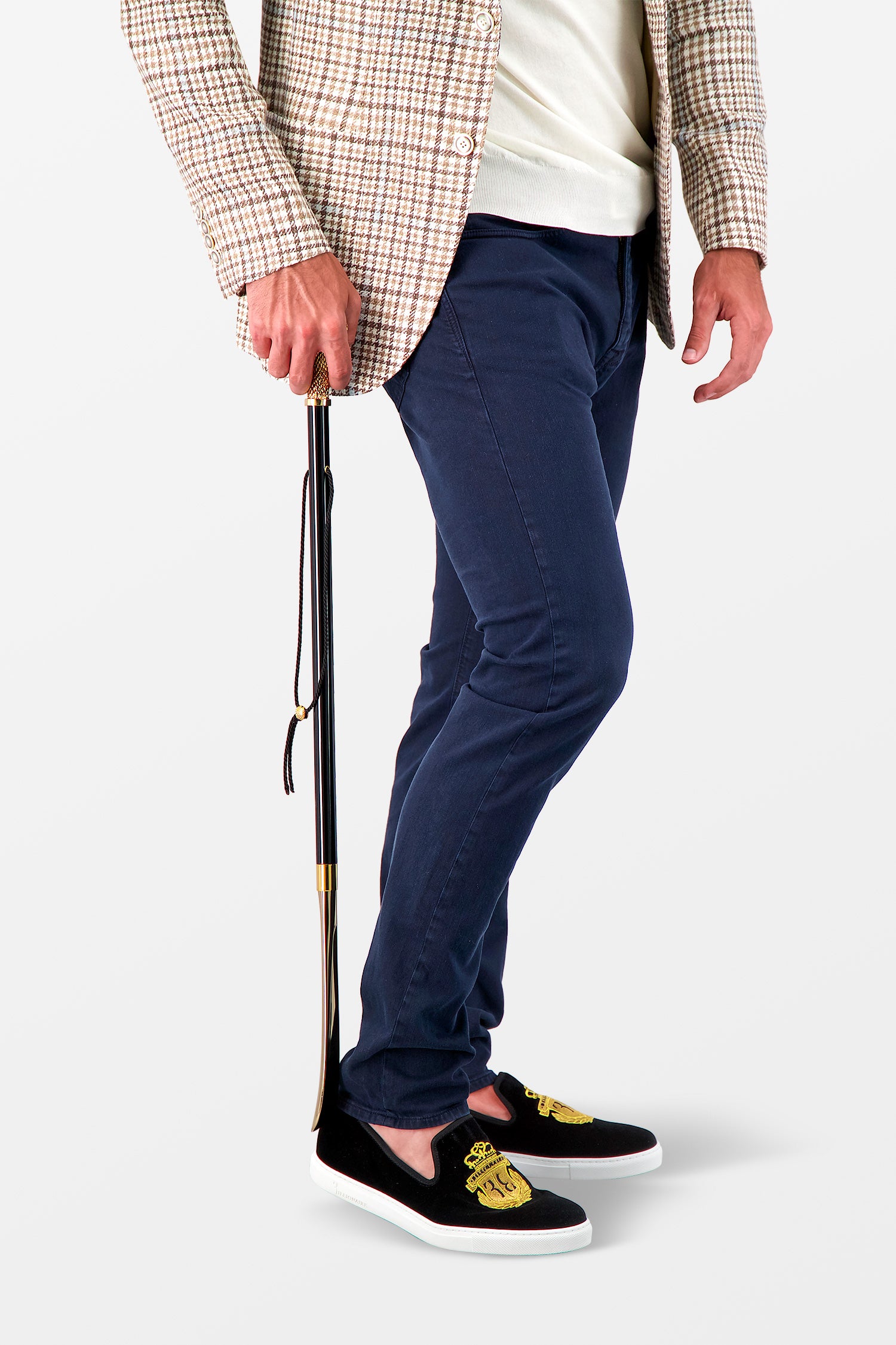 Pasotti Golden Cobra Shoehorn - Premium Long Handle Shoe Horn for Men & Women - Perfect for Dress Shoes, Boots & Sneakers - Ideal for Elderly & Arthritis Sufferers