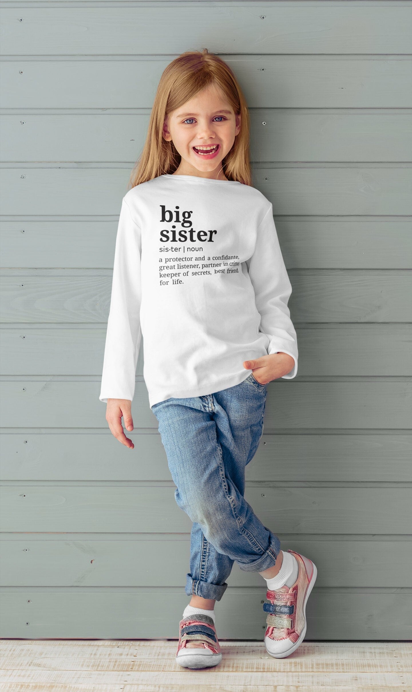 Big Sister T-Shirt - Comfortable & Stylish Sibling Gift for Women & Girls - Perfect for Family Events, Birthdays & Matching Outfits