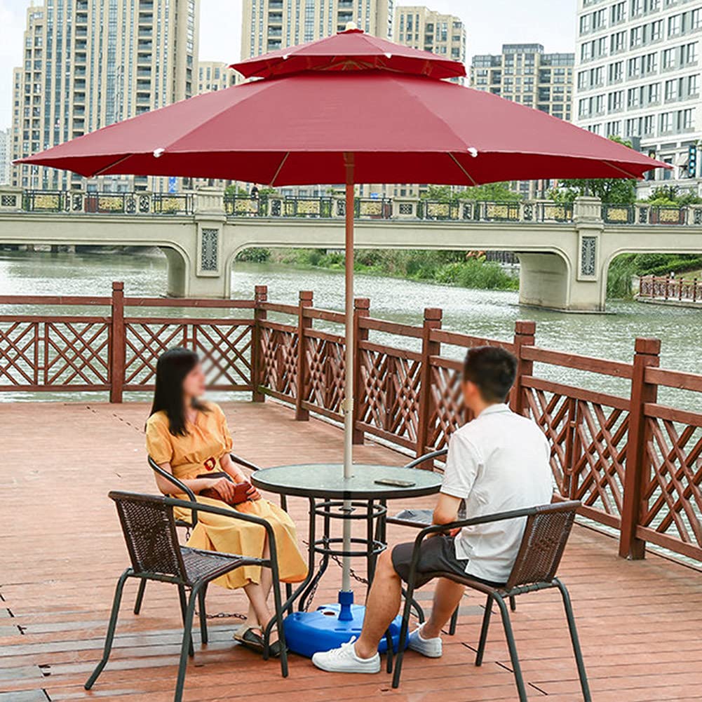 SHANJ 8.2ft 2-Tier Vented Patio Umbrella with Tilt Mechanism - Outdoor Market Table Umbrella for Garden, Lawn, Deck, Backyard & Pool - Perfect for Shade, Outdoor Dining and Relaxation