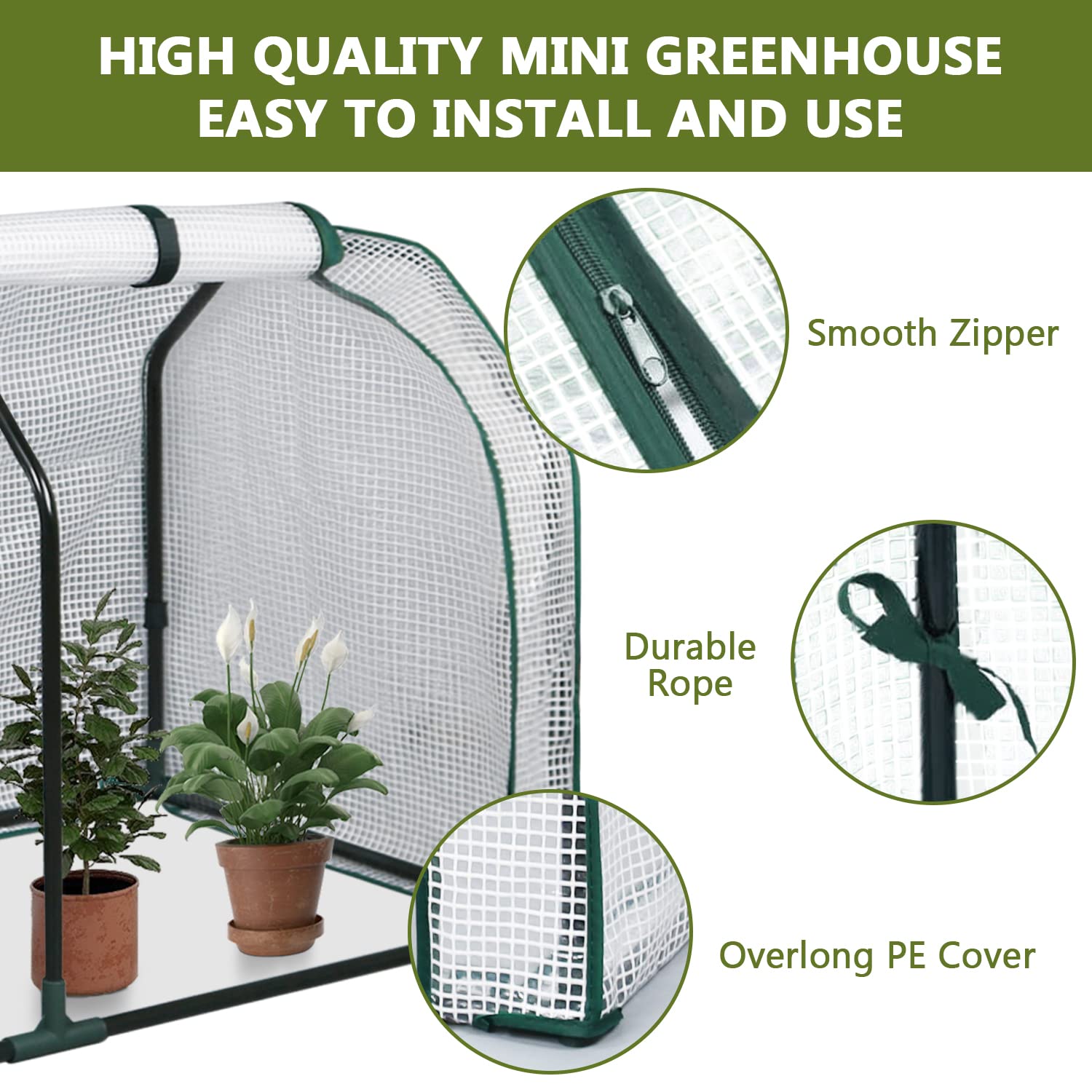 LYNSLIM Walk-in Greenhouse for Plants - Black Outdoor Garden Greenhouse with Sturdy Frame, Perfect for Seed Starting, Plant Growing & Backyard Gardening
