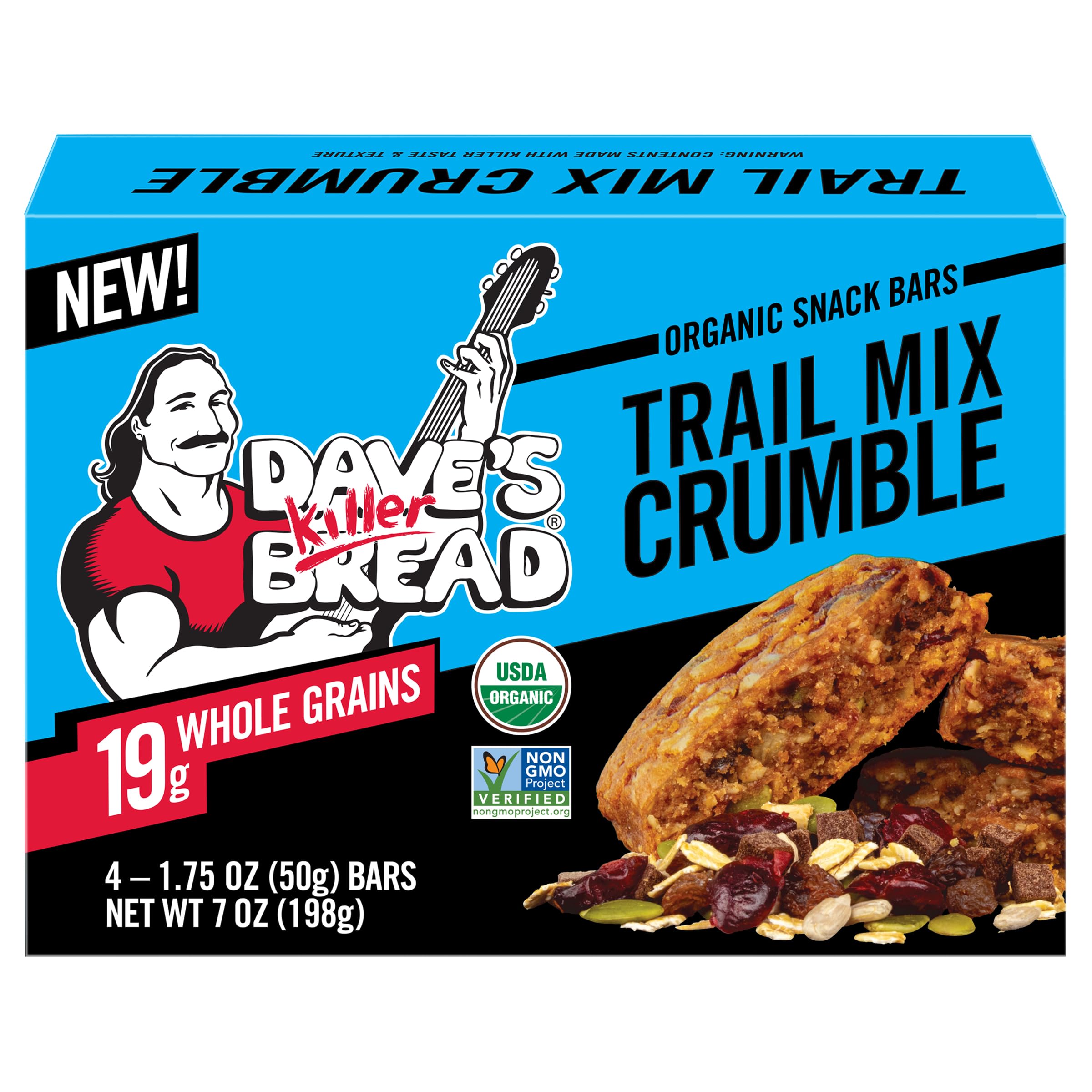 Dave's Killer Bread Organic Snack Bars - Trail Mix Crumble | Healthy On-the-Go Snacks for Hiking, Work & School Lunch | Gluten-Free & Non-GMO