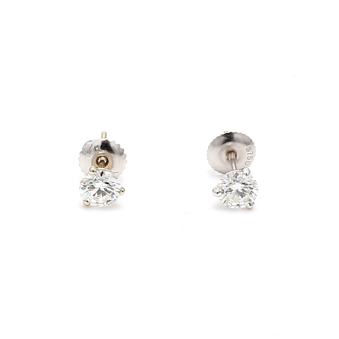 1.00 Carat Round Brilliant I VS2 Diamond 18K White Gold Stud Earrings for Women - Luxury Gift for Anniversary, Wedding & Special Occasions