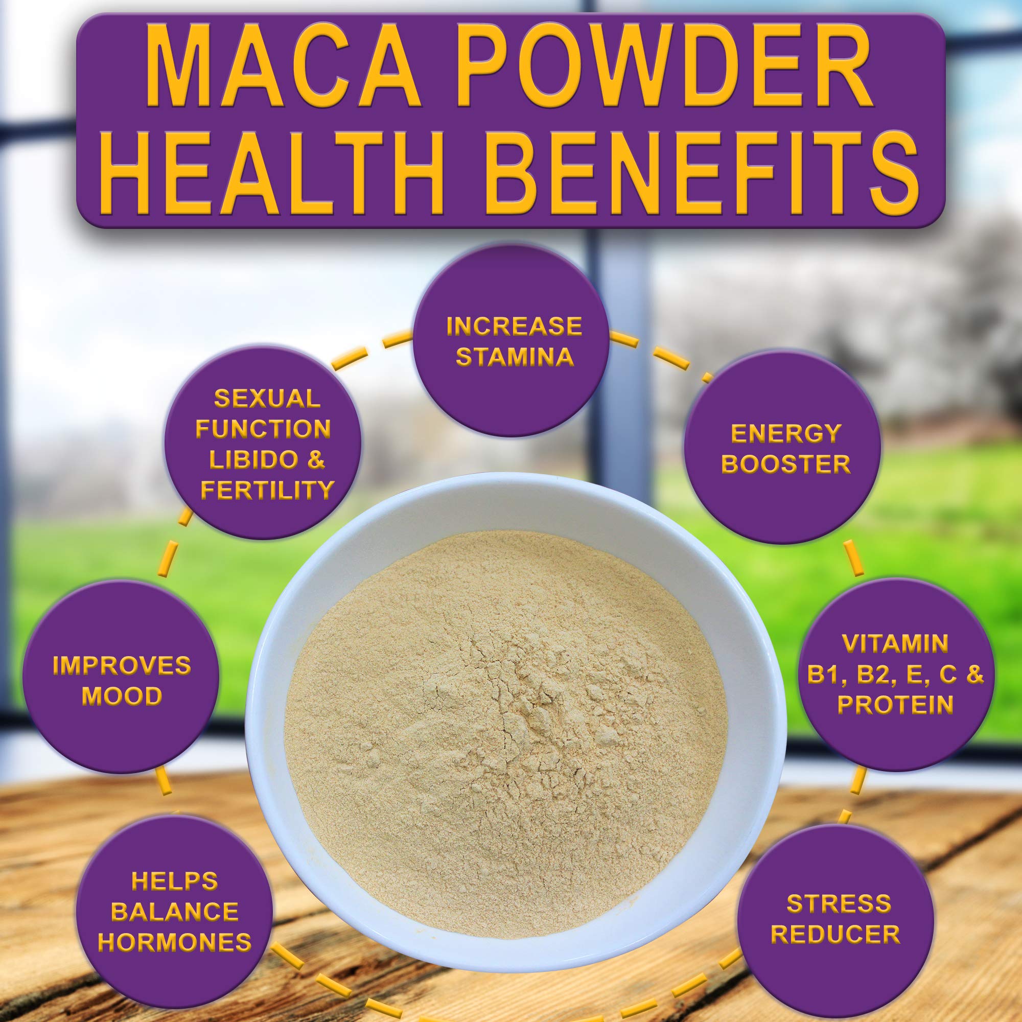 Organic Raw Peruvian Maca Powder 2 Lb (32 Oz) - Certified Vegan, Gluten-Free, Antioxidant-Rich Superfood - Perfect for Coffee, Smoothies, Baking & Energy Boosting - Yellow Maca Root from Peru