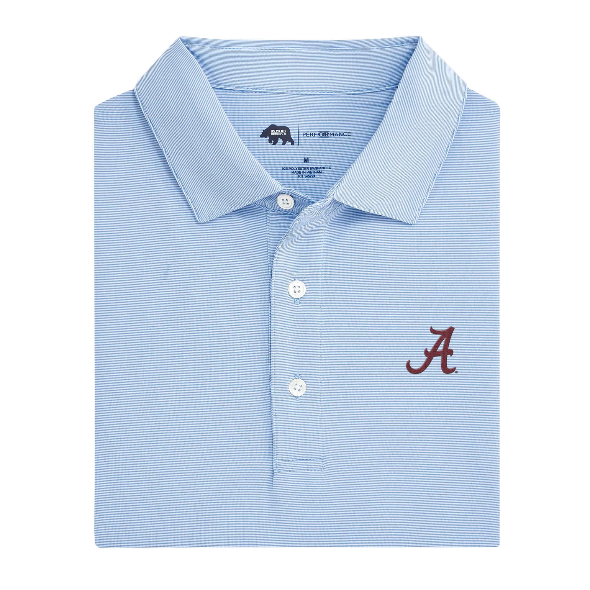 Alabama Hairline Stripe Performance Polo Shirt for Men - Moisture Wicking Golf & Tennis Polo with UV Protection - Perfect for Sports, Work & Casual Wear