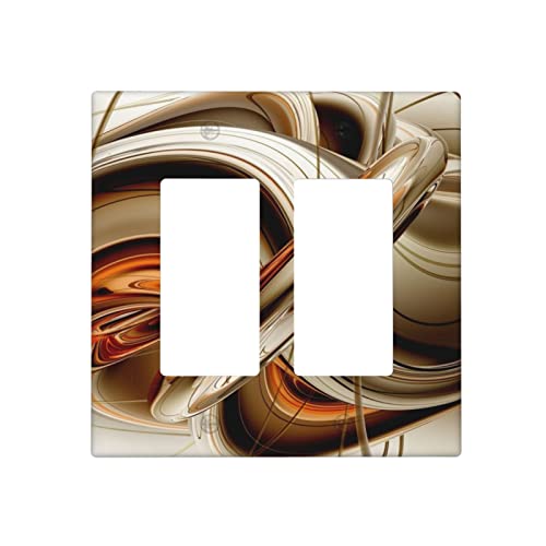 Abstract Orange Double Rocker Wall Plate