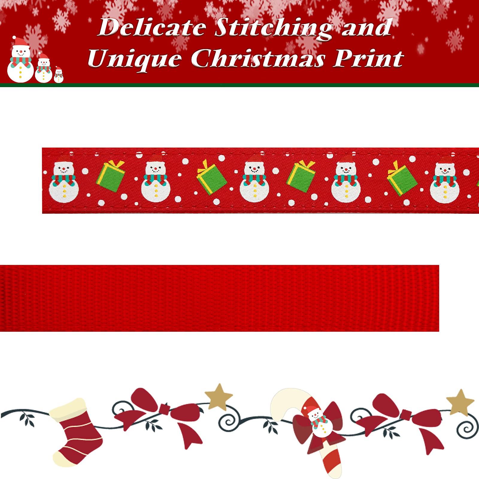 Adjustable Christmas Dog Collar with Antler Bow Tie - Festive Xmas Pet Collar for Small Dogs & Puppies | Perfect for Holiday Photos, Parties & Winter Walks