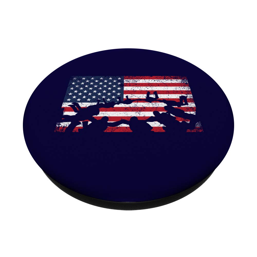 Skydiving USA Flag PopSockets - American Parachuting Sports Gift with Swappable PopGrip | Perfect for Adventure Lovers & Patriotic Gifts