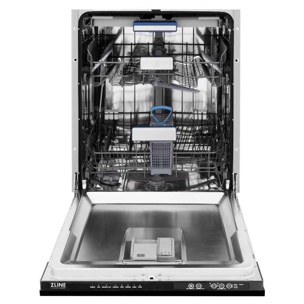 ZLINE 48-Inch Black Stainless Steel Kitchen Package - 5KPR Dual Fuel Range, RABRH48 Range Hood, MWDWV Microwave Drawer & 24