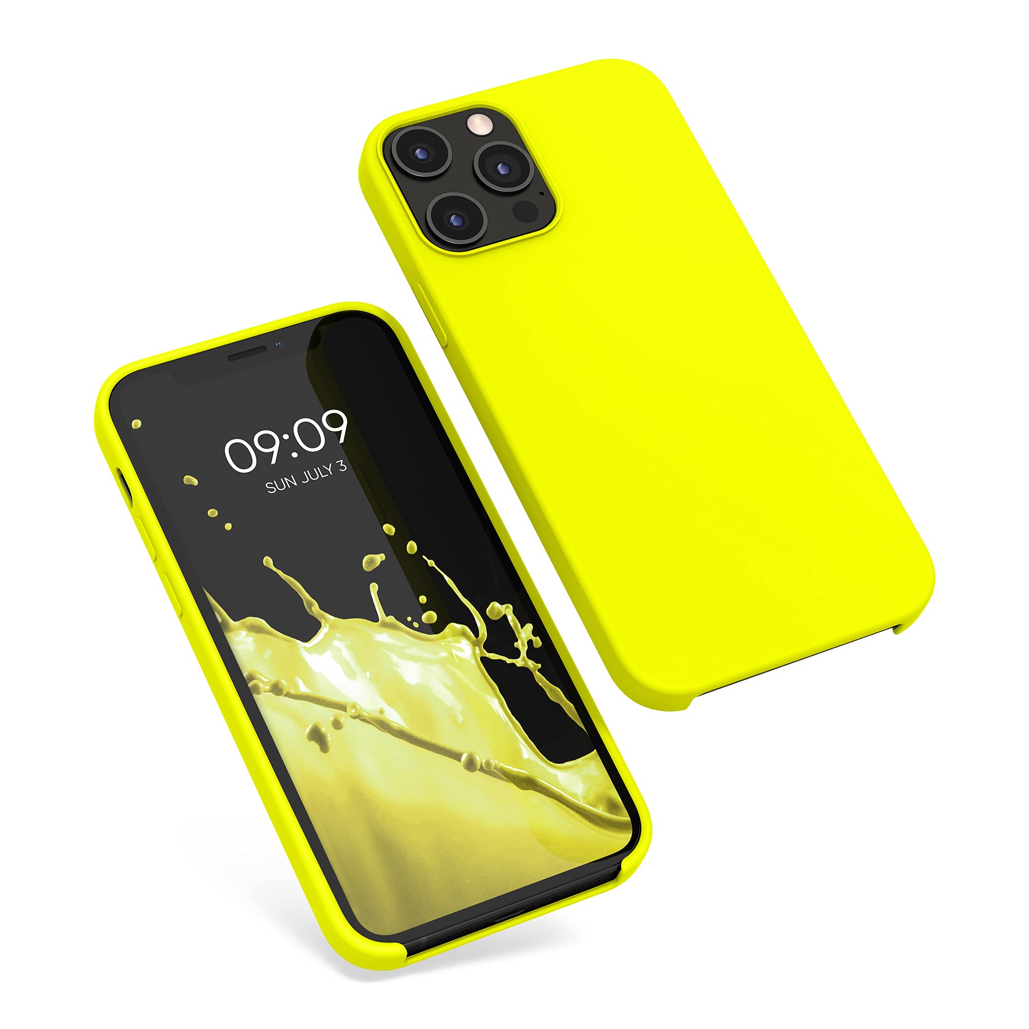 kwmobile Shockproof TPU Silicone Case for Apple iPhone 12 Pro Max - Soft Protective Phone Cover in Lemon Yellow - Perfect for Everyday Use, Work & Outdoor Activities