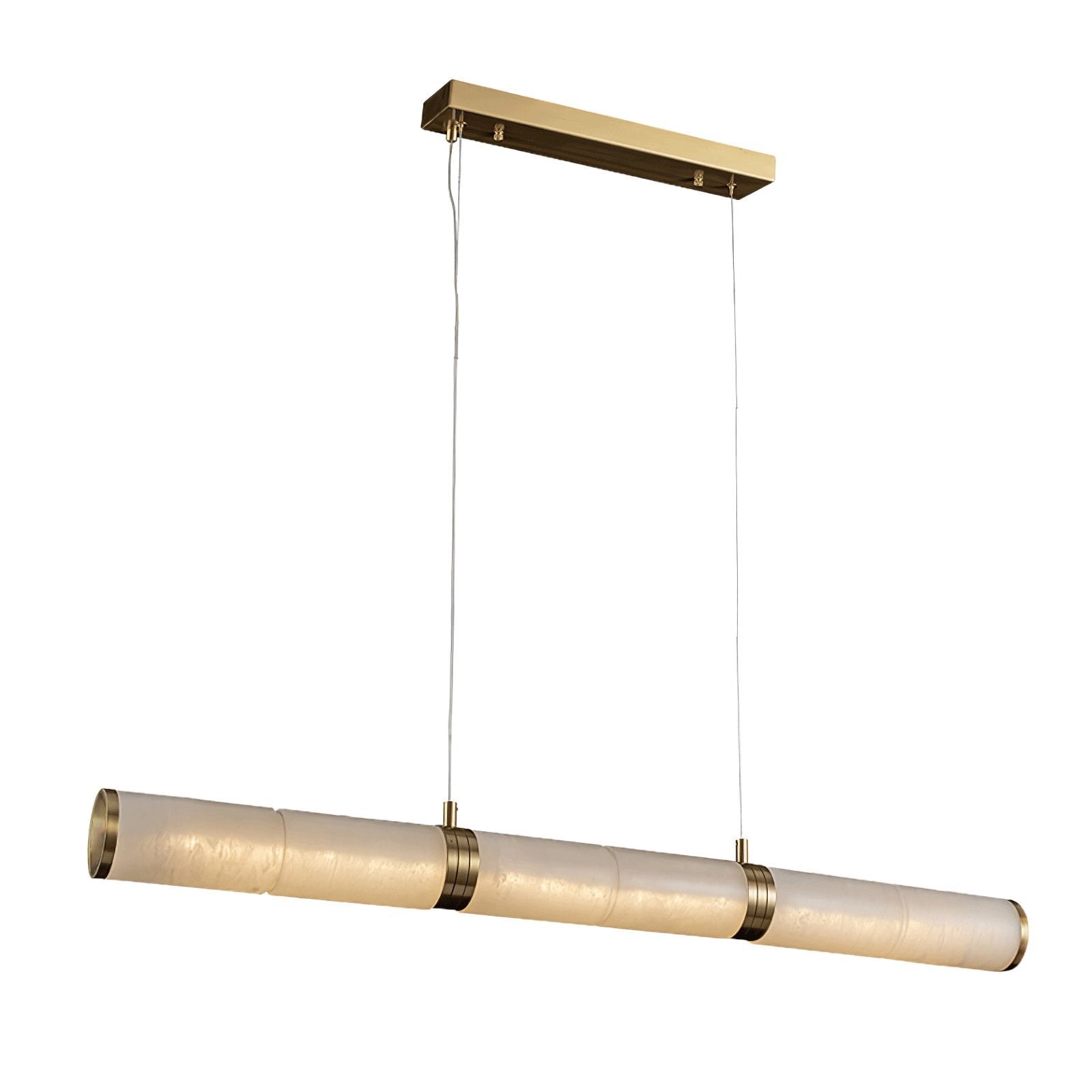 Modern Alabaster Beam Pendant Light - Handcrafted Natural Stone Ceiling Fixture for Dining Room, Kitchen Island & Bedroom Lighting