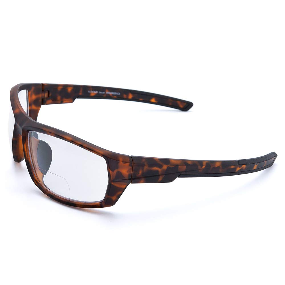 VITENZI Bifocal Safety Glasses with Reading Magnification - ANSI Certified Wrap Around Protective Goggles for Sports, Work & Outdoor Activities - Ideal for Construction, Woodworking, Cycling & DIY Projects