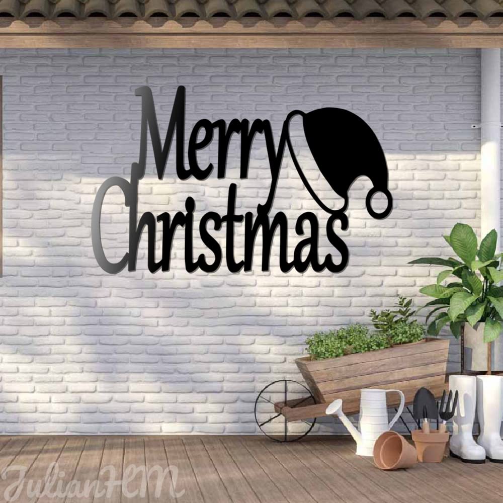 Merry Christmas Metal Wall Art with LED Lights - 24x24 Inch Holiday Sign for Living Room & Outdoor Decor - Perfect Christmas Gift for Home & Party Decorations