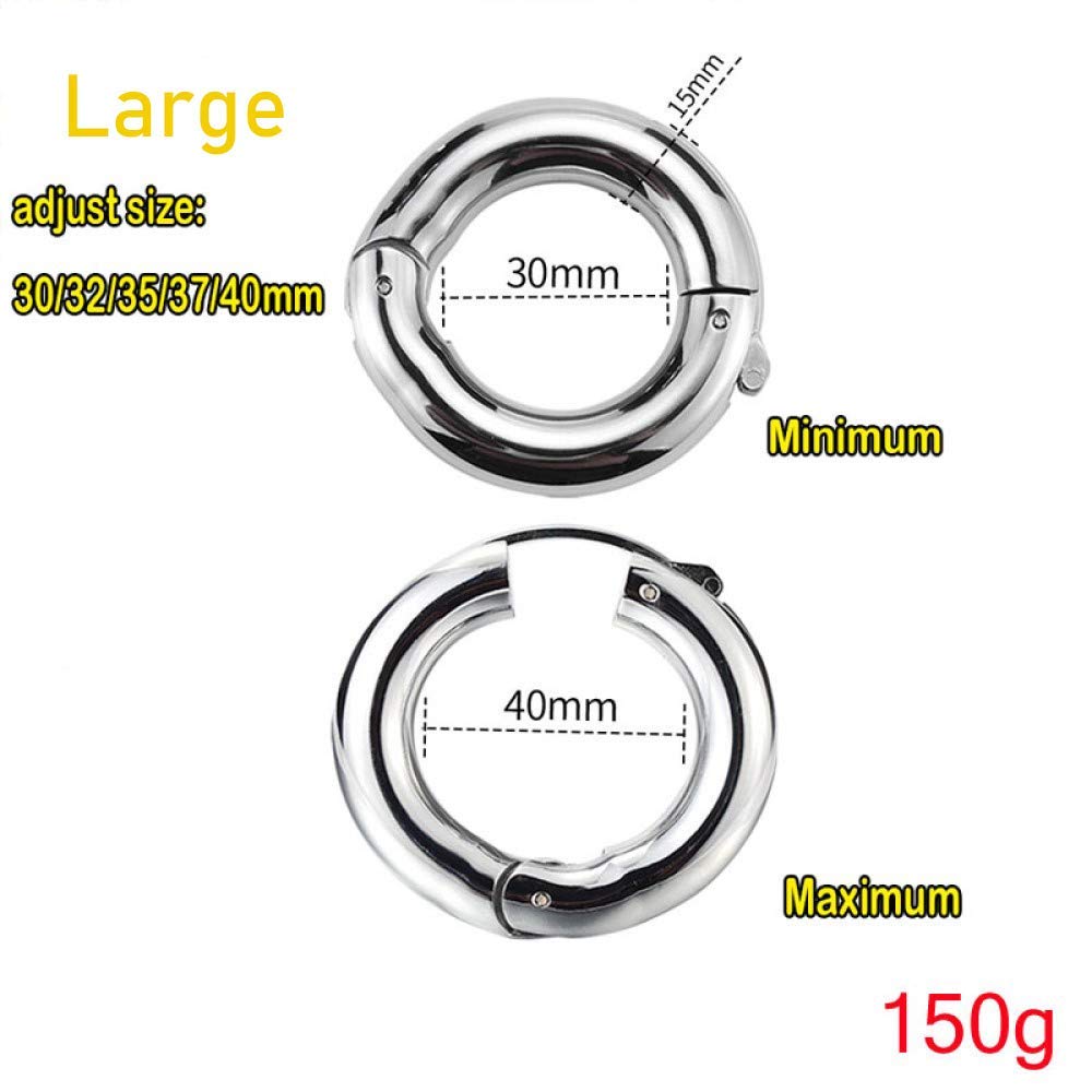 5.5oz 316 Stainless Steel Ball Stretcher - Adjustable Men's Testicle Weight for Intimate Play & Strength Training (XL Size, White) - Perfect for BDSM, Sensation Play & Male Enhancement