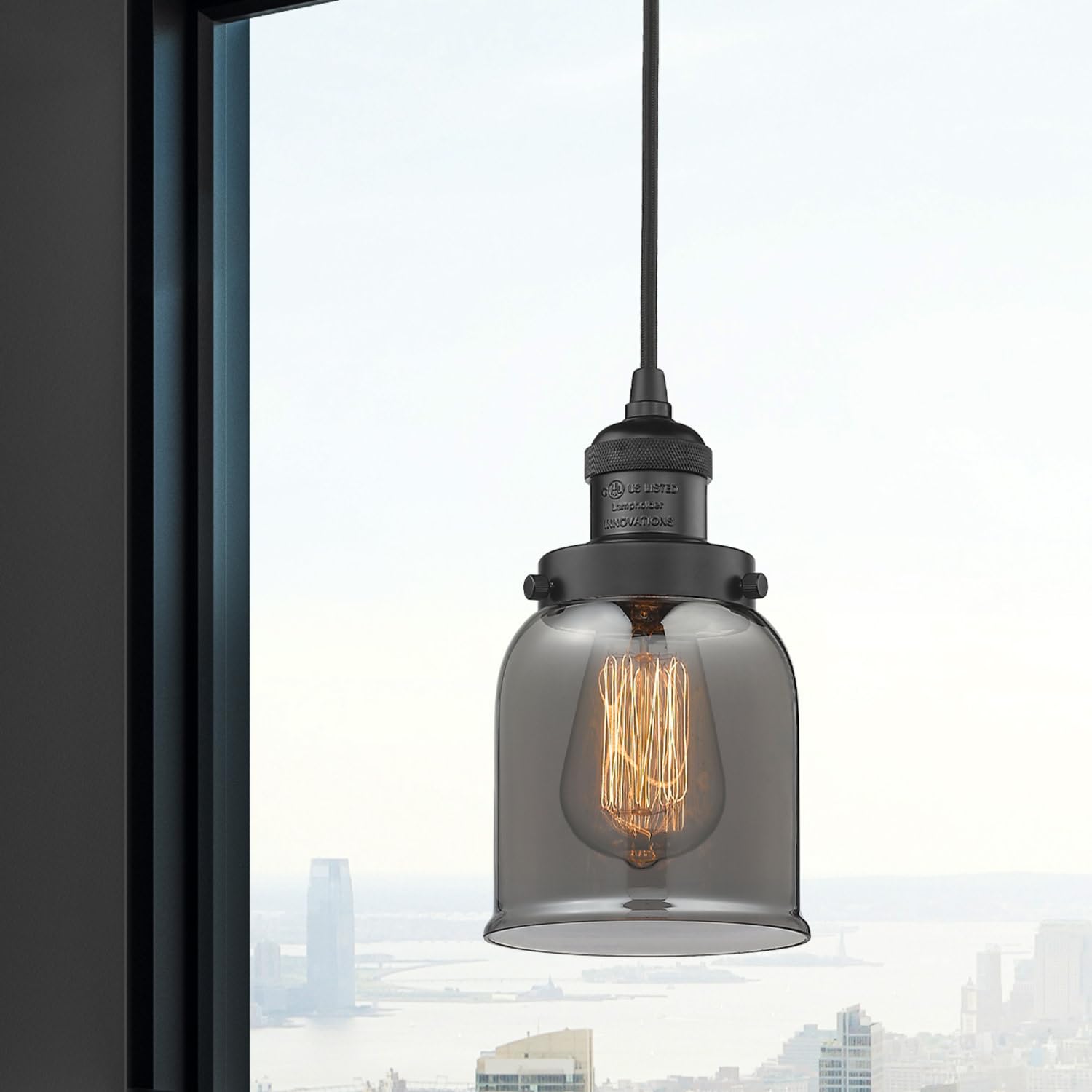 Innovations 201C-OB-G51 1-Light Mini Pendant Light Fixture in Oil Rubbed Bronze Finish - Perfect for Kitchen Island, Dining Room, or Entryway Lighting