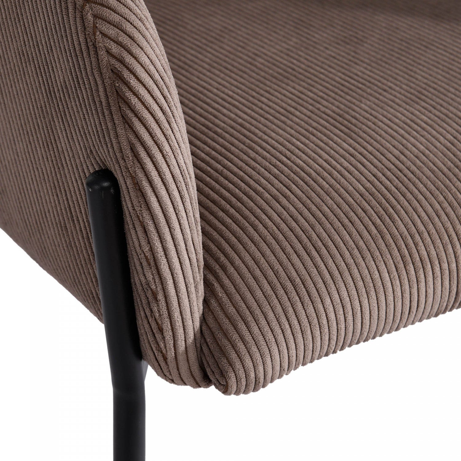 Celon Dining Chair - Corduroy Brown Upholstered Seat, Modern Kitchen & Dining Room Furniture for Home & Restaurant Use