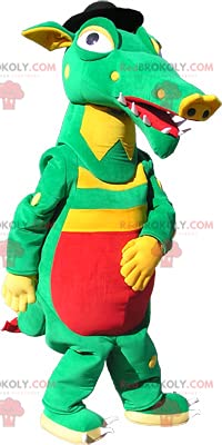 SPOTSOUND Green Yellow & Red Crocodile Mascot - Perfect for Sports Events, Team Spirit & School Activities