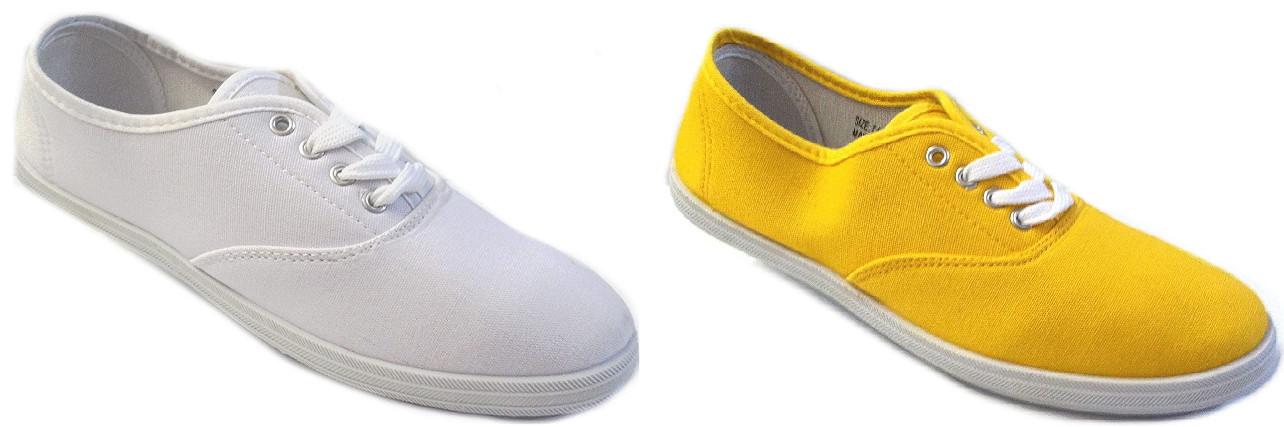 Shoes8teen Women's Canvas Sneakers - 2 Pack Lace-Up Casual Shoes for Walking, Running & Everyday Wear | Comfortable & Stylish for Work, Gym & Outdoor Activities