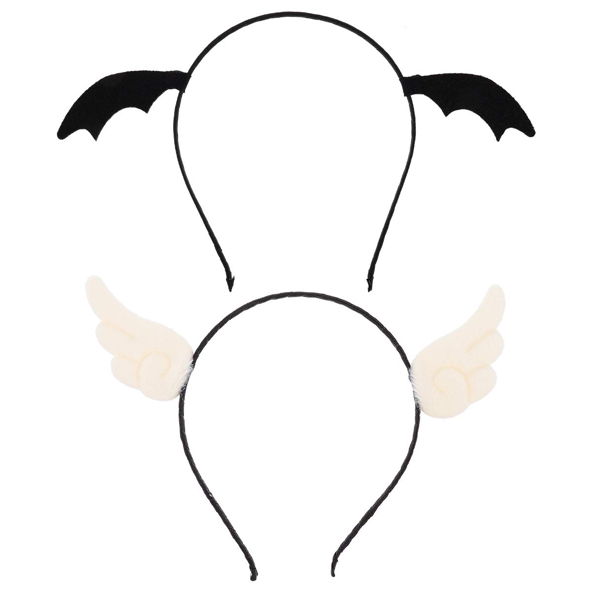 Beaupretty 2-Piece Halloween Headband Set - Devil Horns & Angel Wings Hair Accessories for Women & Girls | Cute Cartoon Costume Headpieces for Halloween Parties, Cosplay & Dress-Up