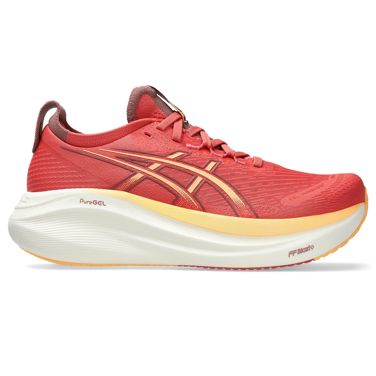 ASICS Women's Gel-Nimbus 27 Running Shoes - Dark Pink Clay/Orange Glow - Lightweight Cushioned Sneakers for Road Running, Jogging & Gym Workouts