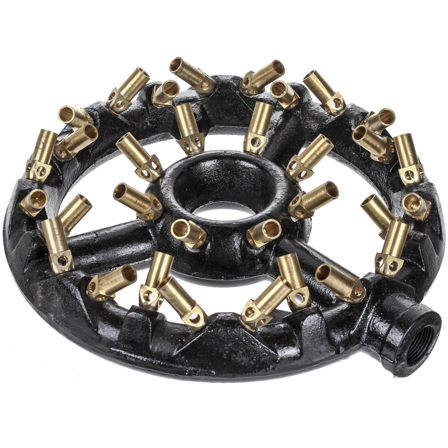 High-Powered DuraSteel Natural Gas Jet Burner for Wok Cooking, Outdoor Grilling & Stir Frying - 160,000 BTU Cast Iron Burner with 32 Brass Tips - Perfect for Chinese Restaurants, Backyard BBQs & Commercial Kitchens