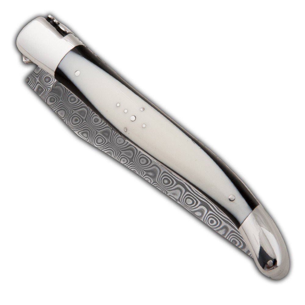 Premium Laguiole Knife with Ebony & Izmir Handle & Damascus Steel Blade - Handcrafted in France - Perfect for Cooking, Camping & Outdoor Adventures