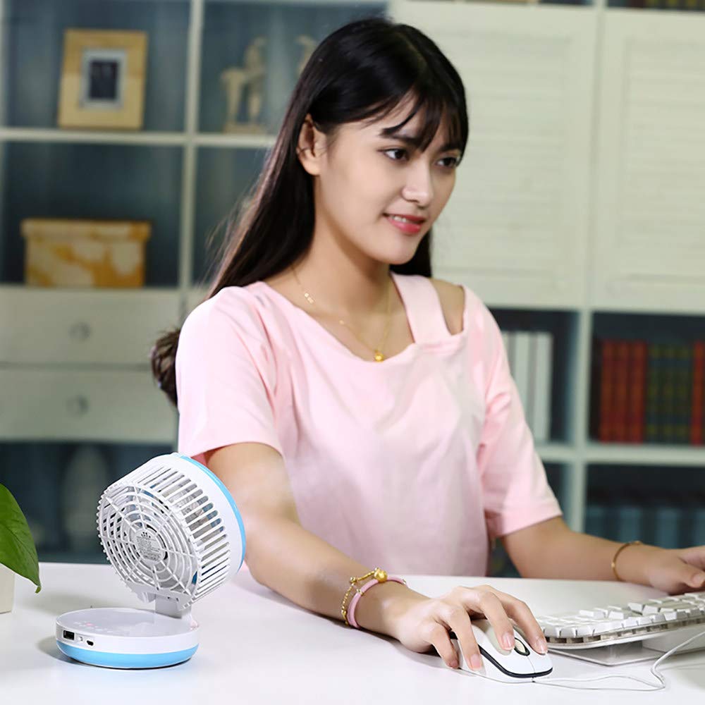 USB Mini Spray Fan with Humidifier - Portable Desktop Cooling Fan for Home & Office - Blue | Perfect for Personal Cooling, Beauty Mist, and Workspace Comfort