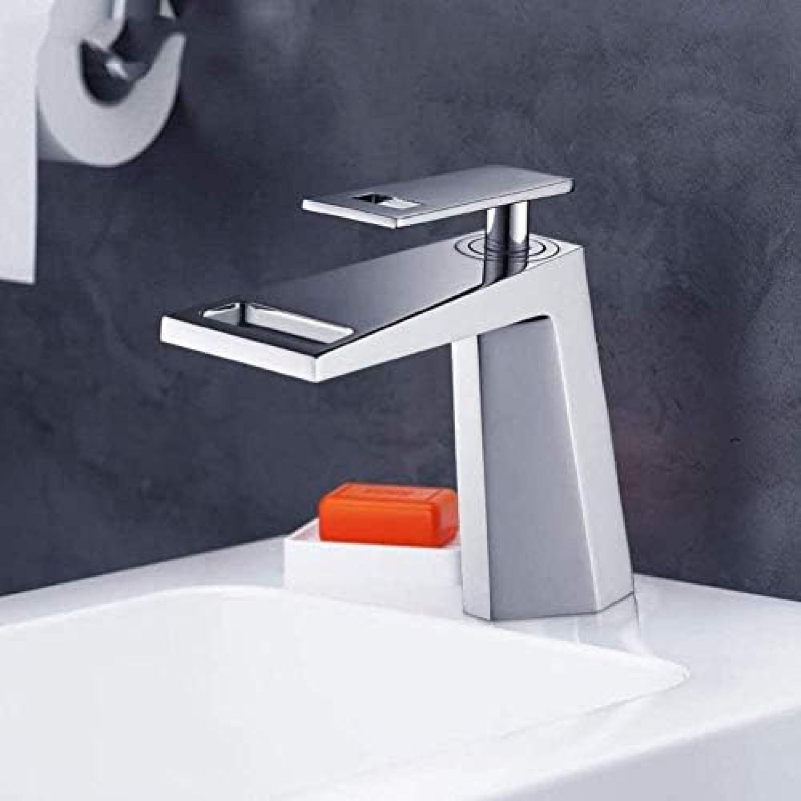 Premium Copper Kitchen Sink Faucet with Hot & Cold Water - High Arc Pull Down Sprayer, Waterfall Spout for Modern Bathroom & Cabinet - Ideal for Washing Dishes, Filling Pots & Stylish Home Decor