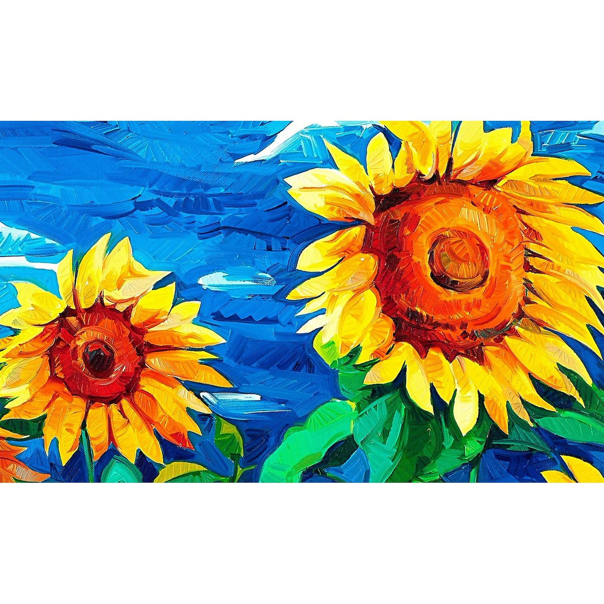 Sunflowers Painting Stickers - Oval 50 Pack | Waterproof Vinyl Decals for Laptops, Water Bottles & DIY Crafts | CafePress