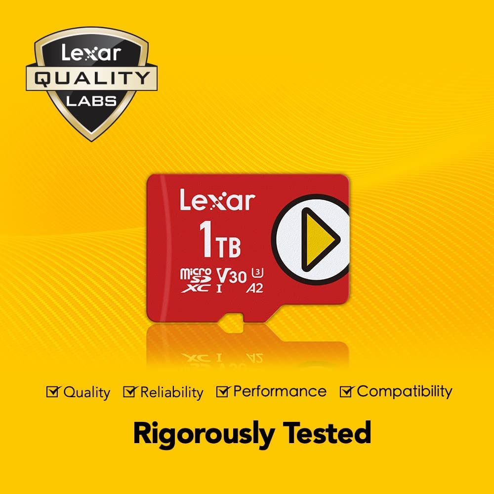 Lexar PLAY 1TB Micro SD Card - UHS-I, U3/V30/A2/C10, Up to 160MB/s Read Speed - Compatible with Nintendo Switch, Smartphones, Tablets - Perfect for Gaming, 4K Video & Mobile Storage (LMSPLAY001T-BNNAG)