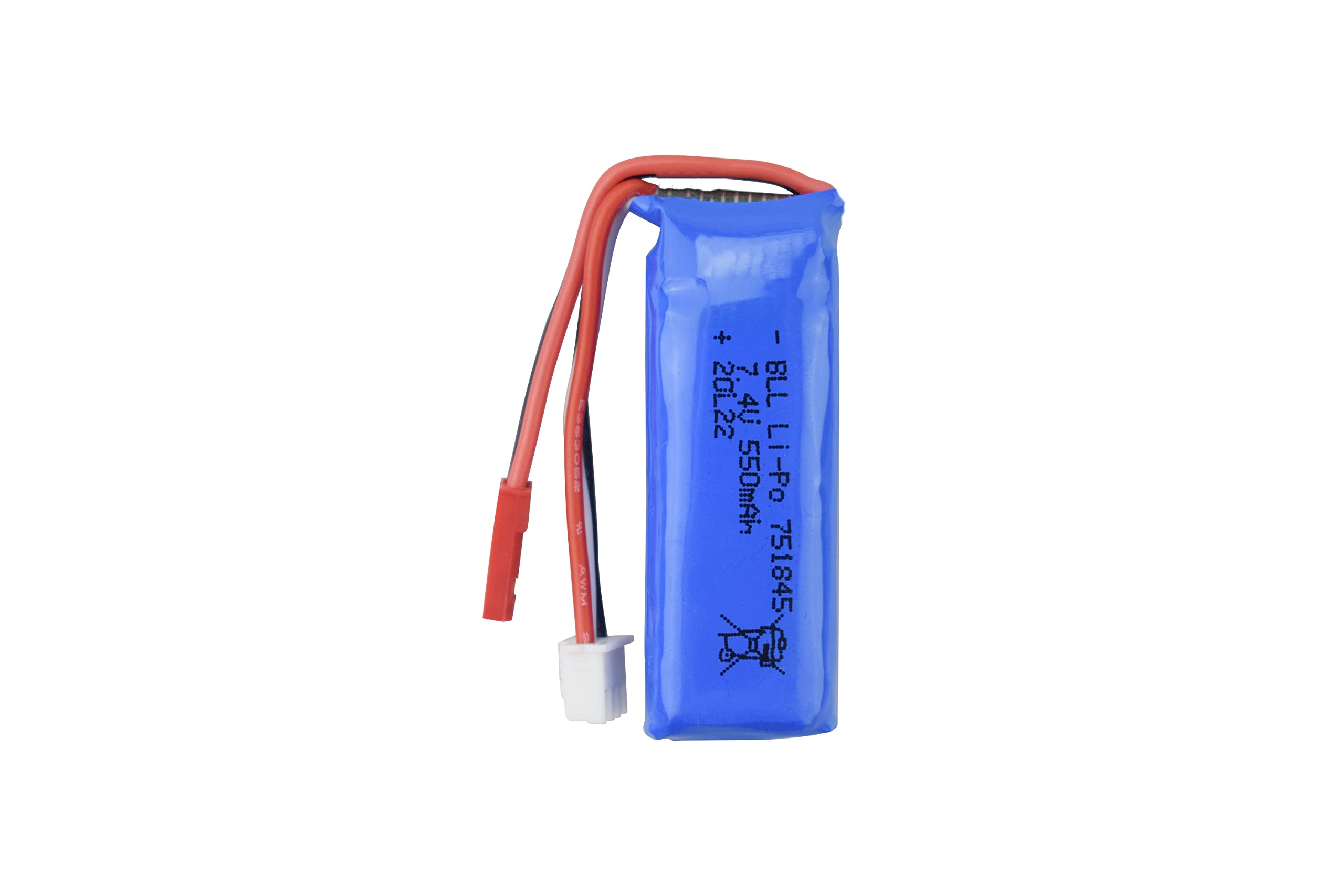 2PCS 7.4V 550mAh High-Rate Lithium Battery with 2-in-1 Charger for WLtoys K969 K979 K989 K999 P929 P939 284131 RC Cars - Perfect for High-Speed Racing and Off-Road RC Vehicle Performance