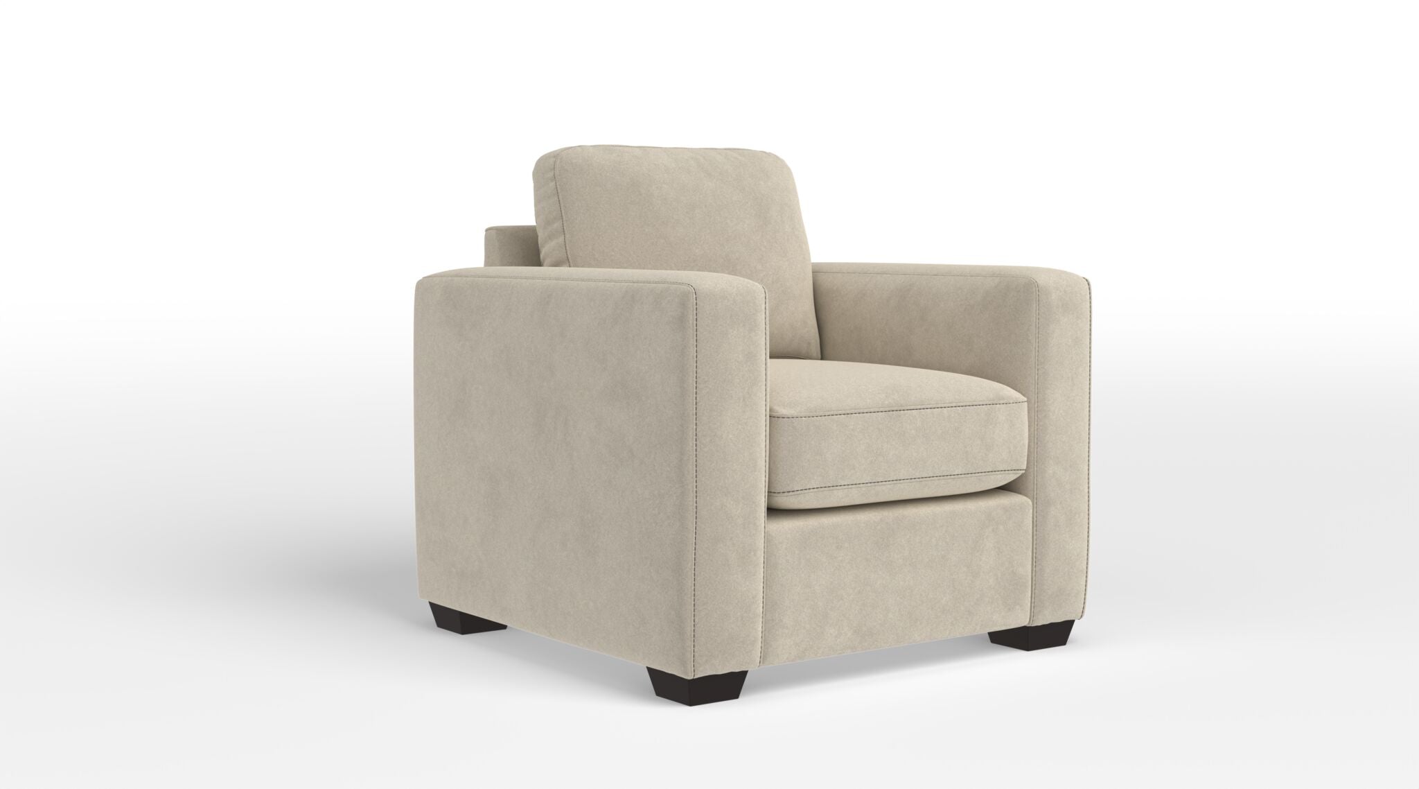 Caleb Chair - Modern Arlo Beige Accent Chair for Living Room, Bedroom & Office - Comfortable Upholstered Lounge Seating with Sturdy Wooden Legs - Perfect for Reading, Relaxing & Home Decor