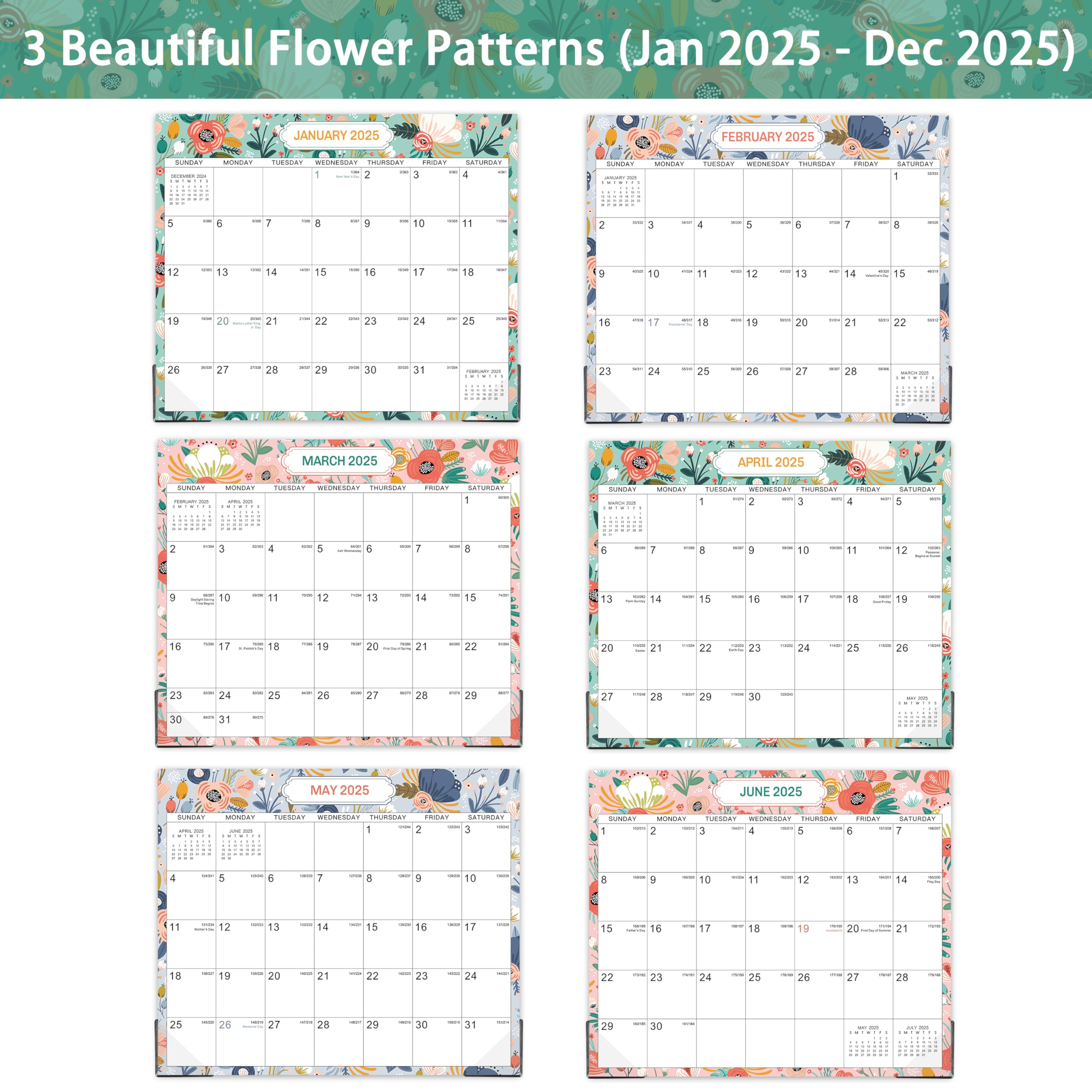 2025 Magnetic Refrigerator Calendar - 12 Month Tear-Off Pad (Jan-Dec 2025) | 11.2