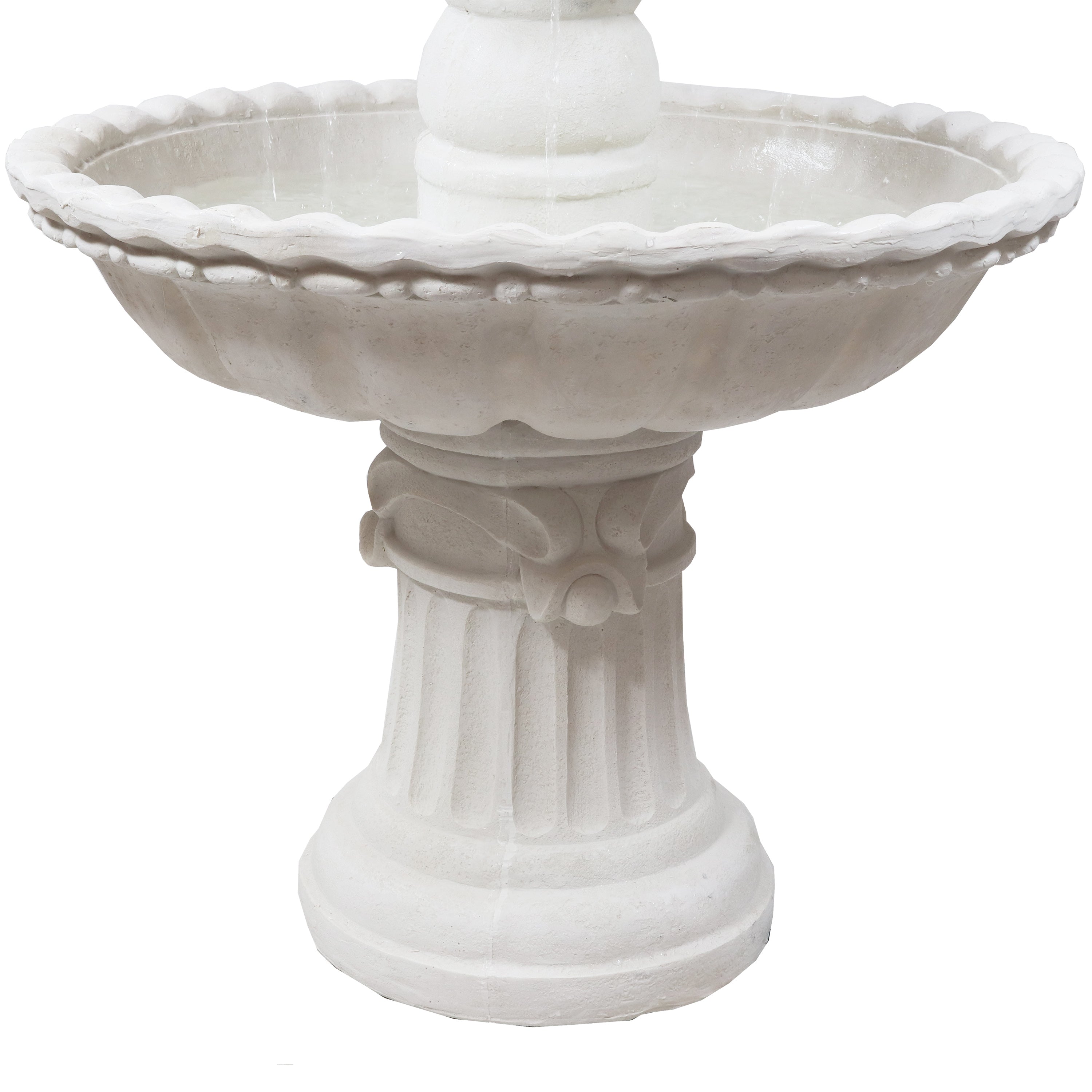 Sunnydaze 3-Tier Outdoor Water Fountain with Fruit Top - White 52