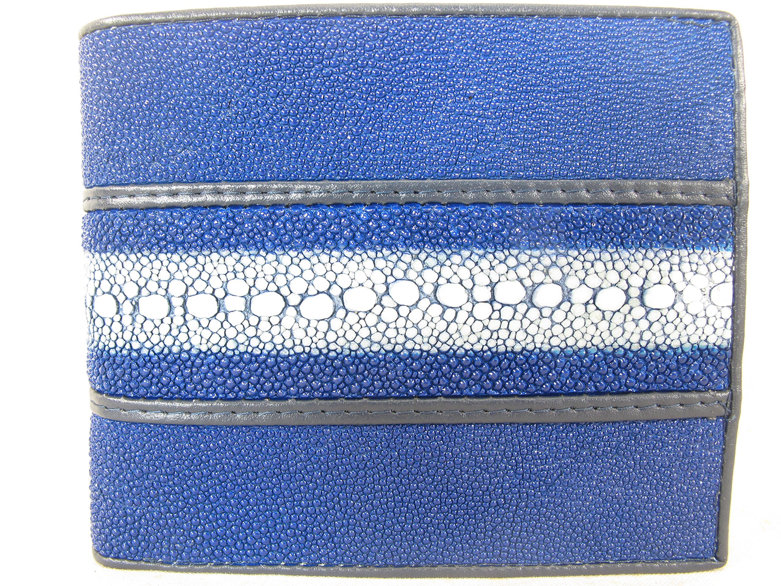Genuine Row Diamond Stingray Skin Leather Bifold Wallet for Men - Luxury Slim RFID Blocking Credit Card Holder - Perfect for Business, Travel & Everyday Use