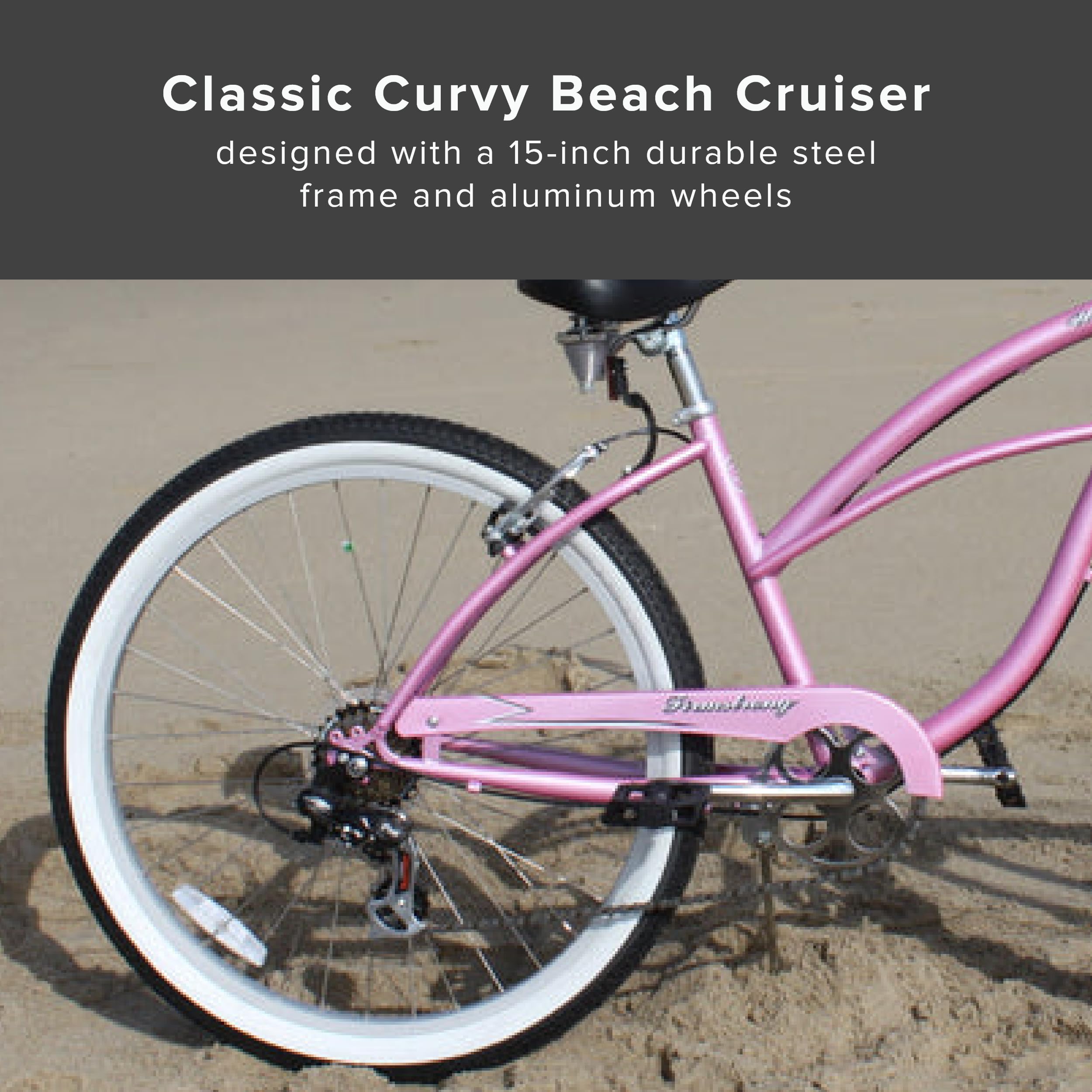 Firmstrong Urban Lady Beach Cruiser Bike - Comfortable Women's Bicycle for Leisure Rides, Commuting & Beach Cruising