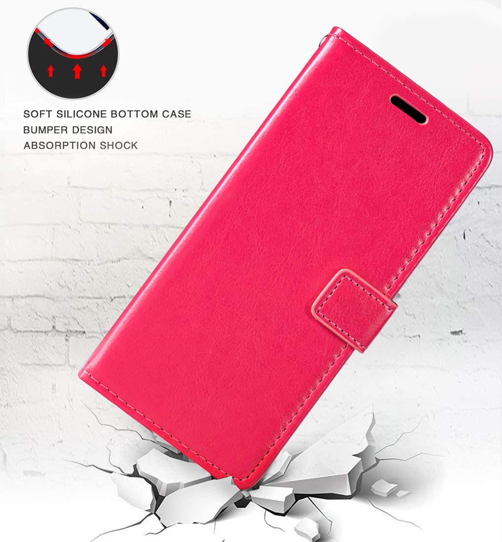 Premium PU Leather Magnetic Flip Wallet Case with Card Holder & Kickstand for Razer Phone 2 - Rose Gold | Slim Protective Cover for Daily Use, Travel & Business Meetings