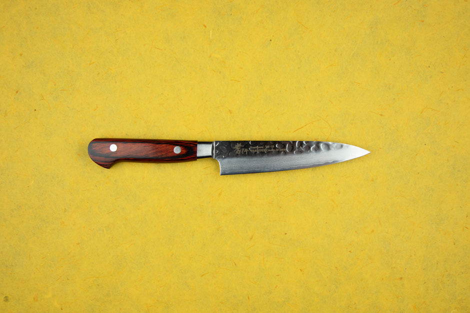 Premium Sakai Takayuki VG10 33-Layer Damascus Steel Petty Knife 120mm - Japanese Kitchen Knife for Precision Slicing, Peeling & Garnishing - Perfect for Chefs & Home Cooking