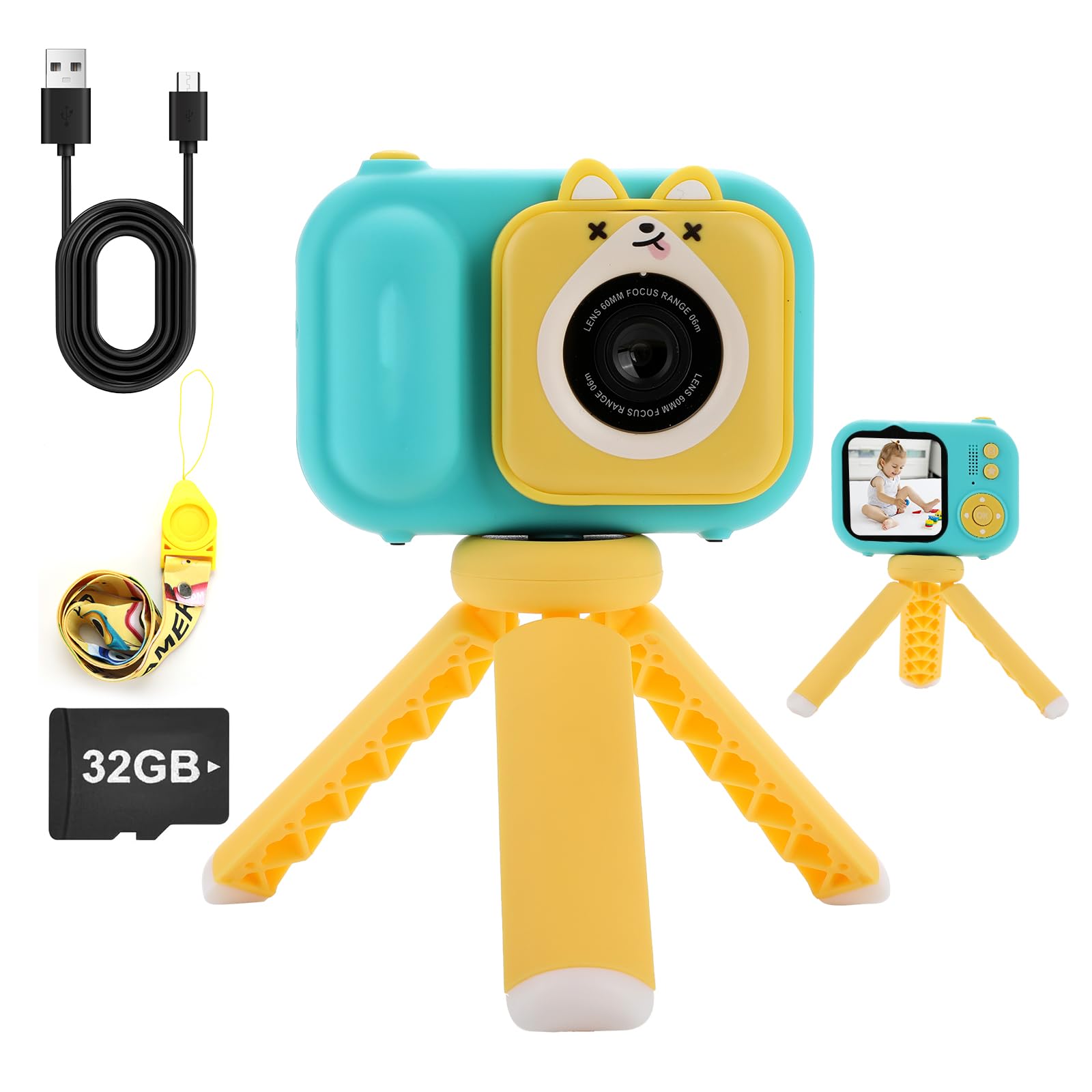 Kids Digital Camera with Tripod & 32GB SD Card - 2.4