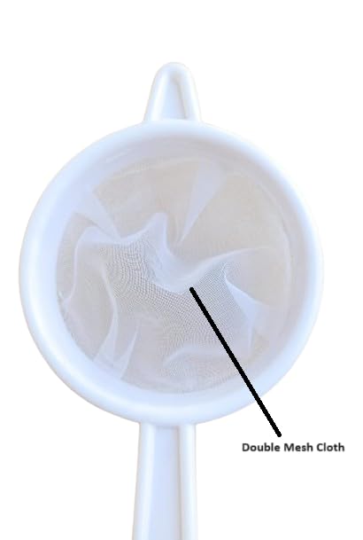 Premium Double Mesh Plastic Tea Strainer for Loose Leaf Tea - 4 Pack, White - Perfect for Kitchen, Office, Camping & Travel Brewing