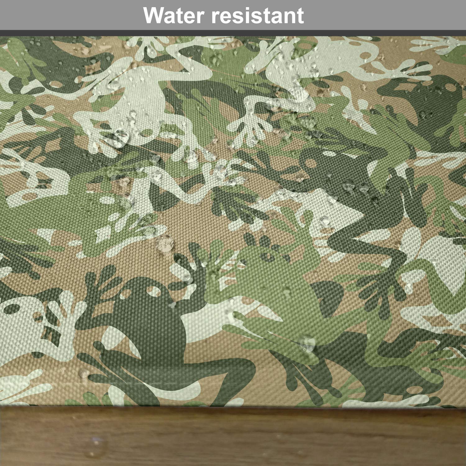 Ambesonne 4-Piece Animal Placemats Set - Skull Camouflage & Frog Pattern Art Print, Washable Fabric Table Mats for Dining Room & Kitchen Decor in Sage Pine Green | Perfect for Dinner Parties, Holiday Gatherings & Everyday Use