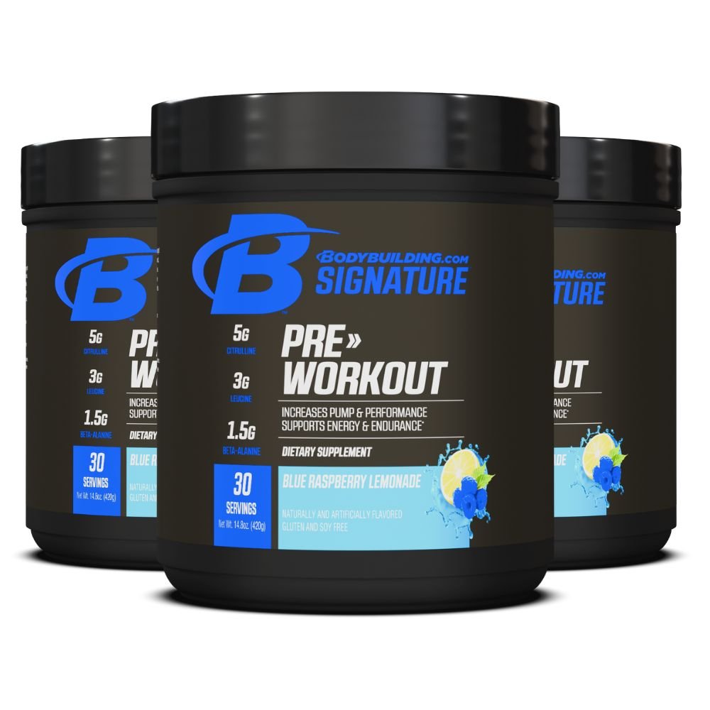 3 Pack Bodybuilding.com Signature Pre Workout Powder - 90 Servings Total for Energy, Focus & Performance - Perfect for Gym, Fitness & Intense Training Sessions