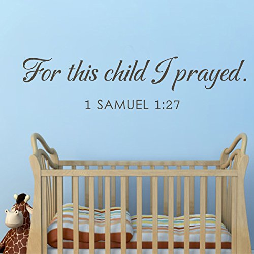 Prayer Nursery Wall Decal - Bible Verse Vinyl Sticker with Inspirational Quote for Baby Room Decor (Brown) | Perfect for Christian Nurseries, Baptism Gifts & Newborn Bedroom Wall Art