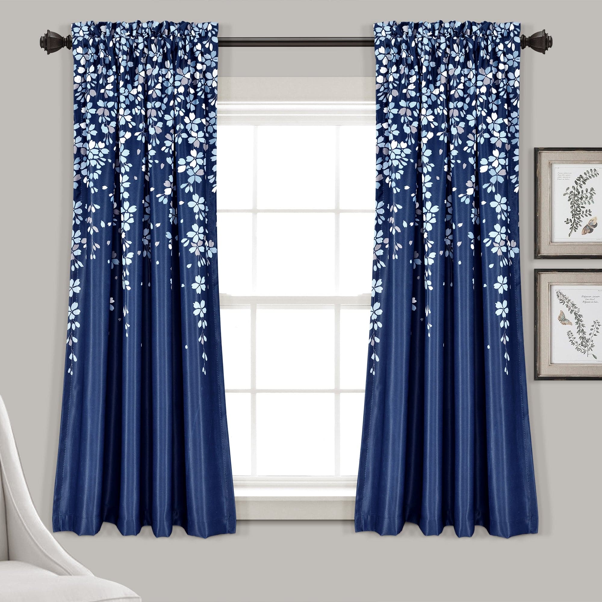 Elegant Weeping Flower Light Filtering Window Curtain Set - Soft Sheer Drapes for Living Room & Bedroom - Perfect for Privacy & Sun Protection