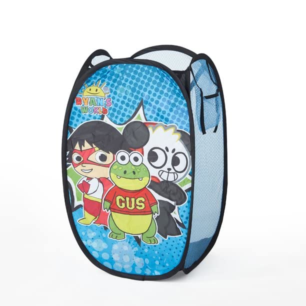 Ryan’s World Collapsible Pop Up Hamper with 2-Pack Storage Cubes - Foldable Laundry Basket & Organizer for Kids Room, Playroom, and Travel